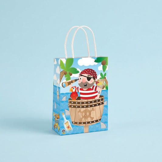 Pirate Paper Party Bags with Handles 21 x 14 x 7 cm - studio photo