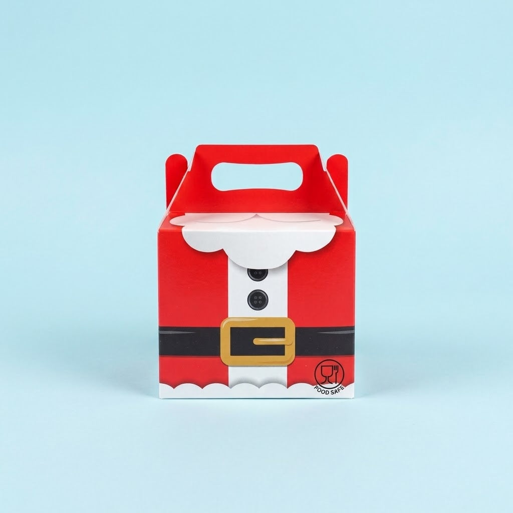 Santa Claus Cardboard Lunch Box with Handle Medium - studio photo