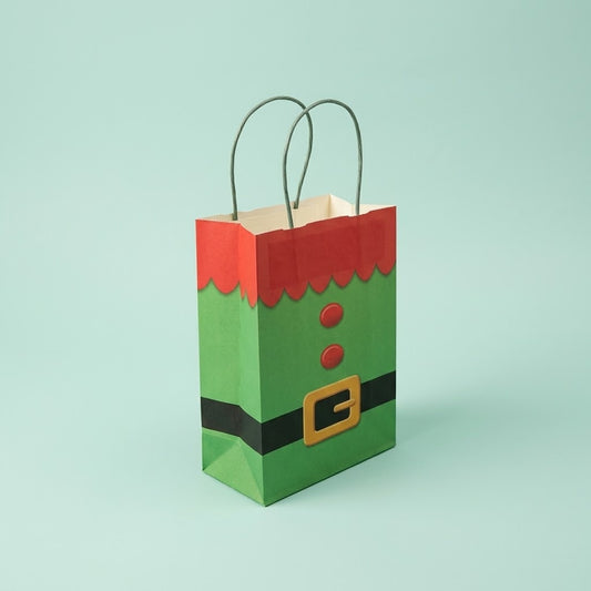 Elf Jacket Paper Gift Bag Christmas - studio photo