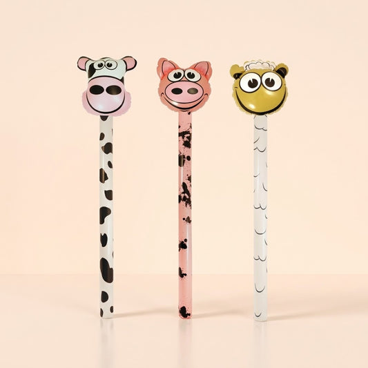 Inflatable Stick Farm Animal Head 118 cm - studio photo