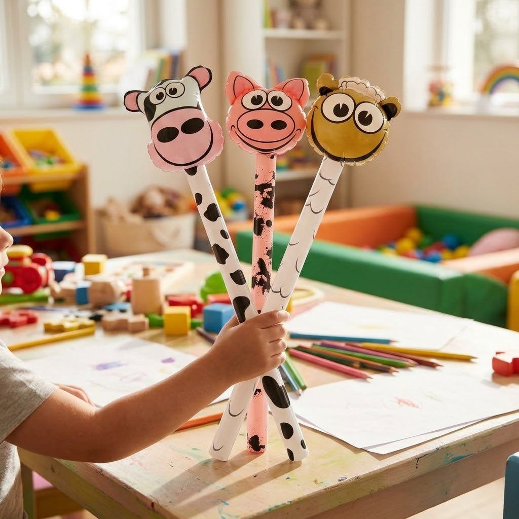 Inflatable Stick Farm Animal Head 118 cm - lifestyle photo