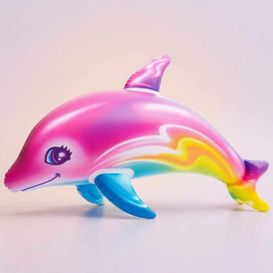 Inflatable Dolphin Ride On Pool Float 87 cm - studio photo