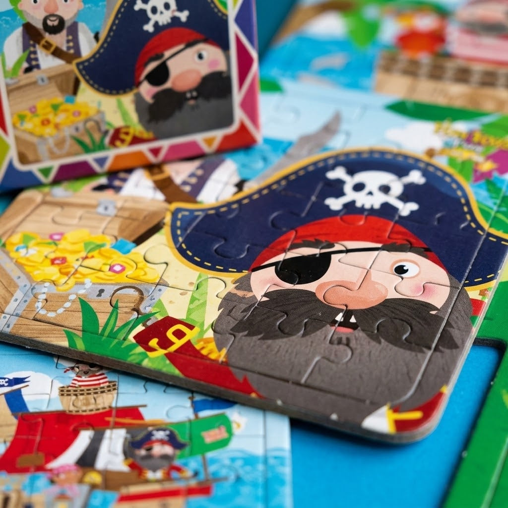Pirate Jigsaw Puzzle 25 Pieces Mini Cardboard 13 x 12 cm - close-up