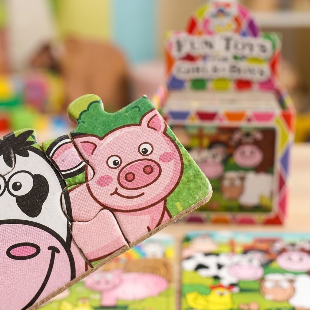Farm Animals Jigsaw Puzzle 25 Pieces Mini 13 x 12 cm - close-up