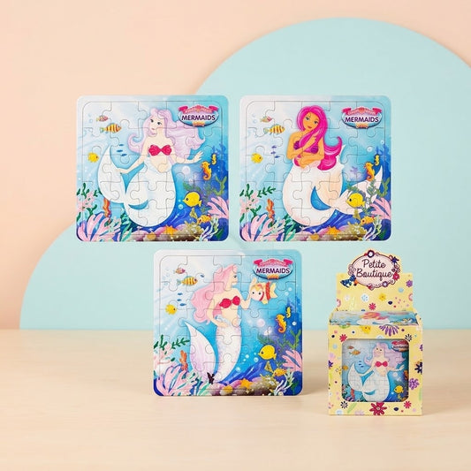 Mermaid Jigsaw Puzzle 25 Pieces Mini Cardboard 13 x 12 cm - studio photo