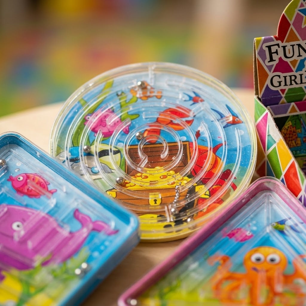 Ocean Maze Puzzle Game 6 cm Mini Ball Labyrinth - close-up