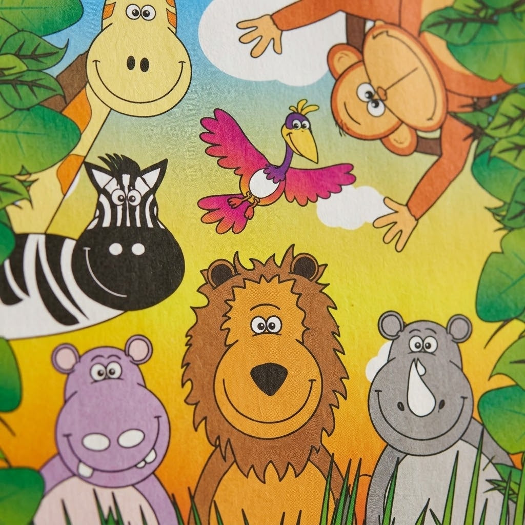 Jungle Animal Paper Party Bag with Handles - close-up