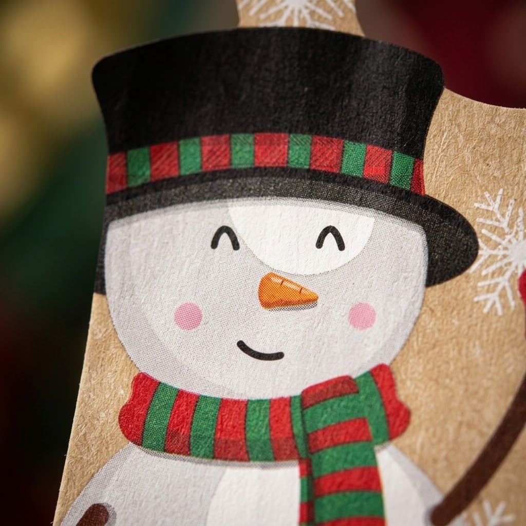 Santa or Snowman Christmas Paper Gift Bags 16 x 22 cm - close-up
