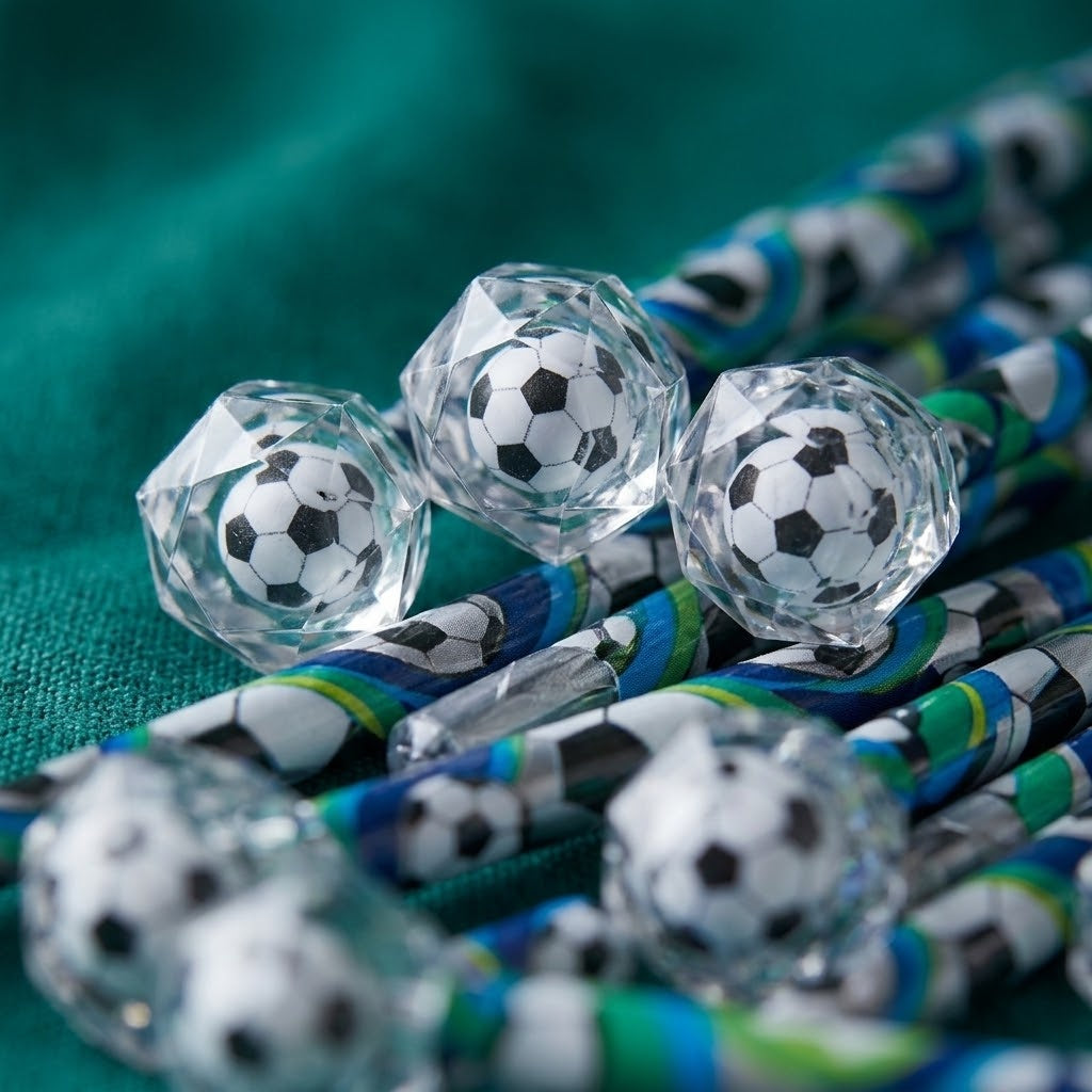 Football Pencil with Eraser Party Bag Filler - close-up