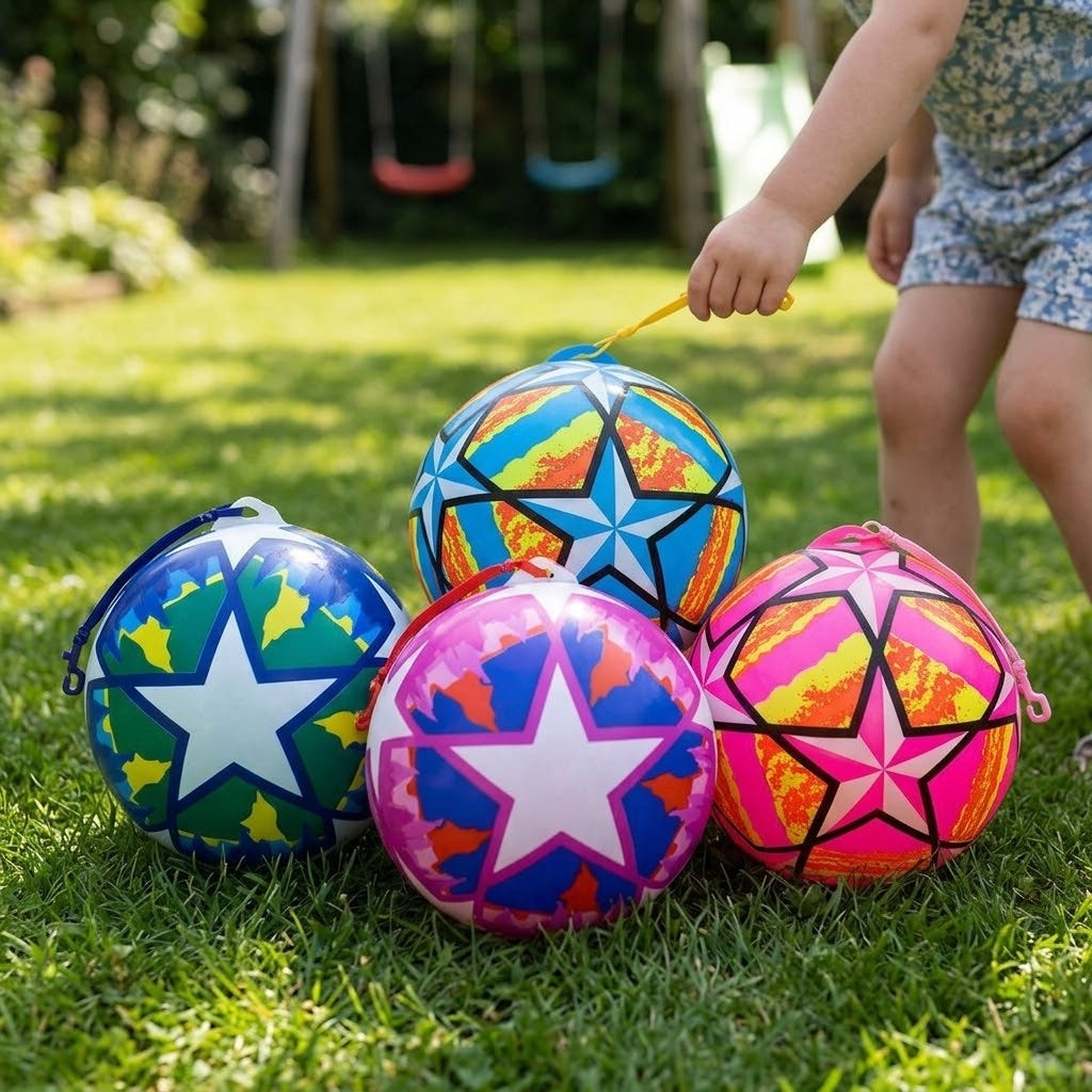 Star Pattern Kick Ball with Carabiner Clip 25 cm - lifestyle photo