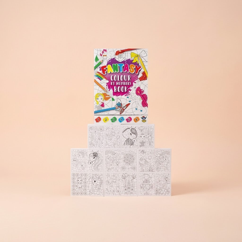 Fantasy Colour by Number Book Kids Activity - studio photo