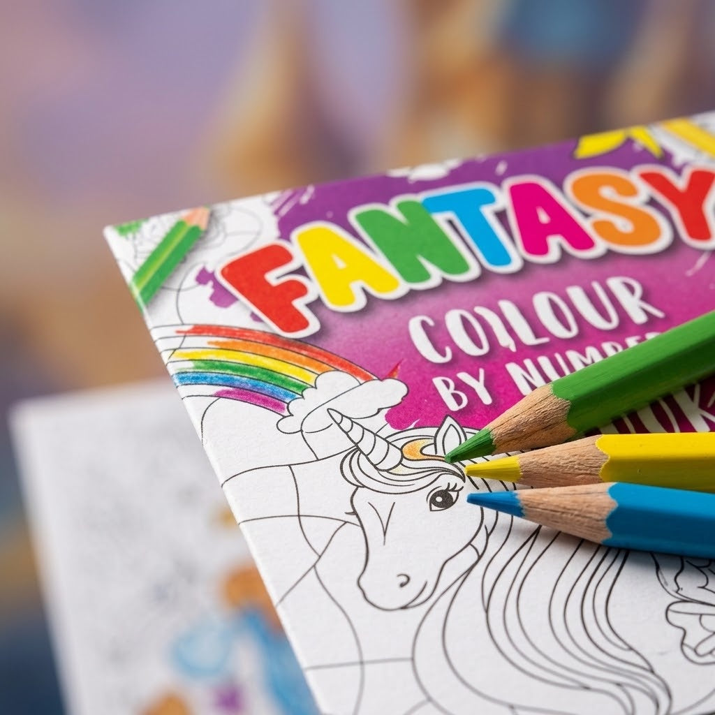 Fantasy Colour by Number Book Kids Activity - close-up