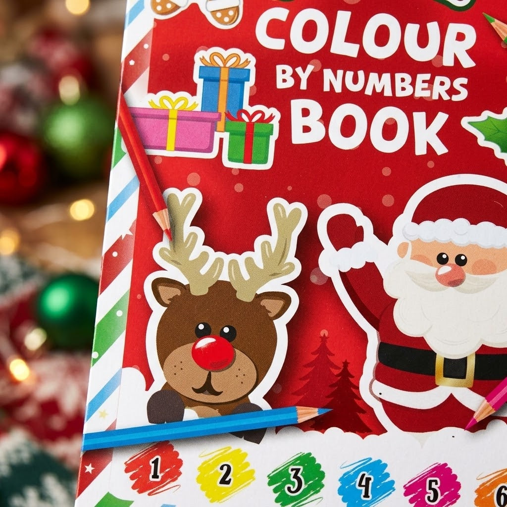 Christmas Paint by Numbers Colouring Book - close-up