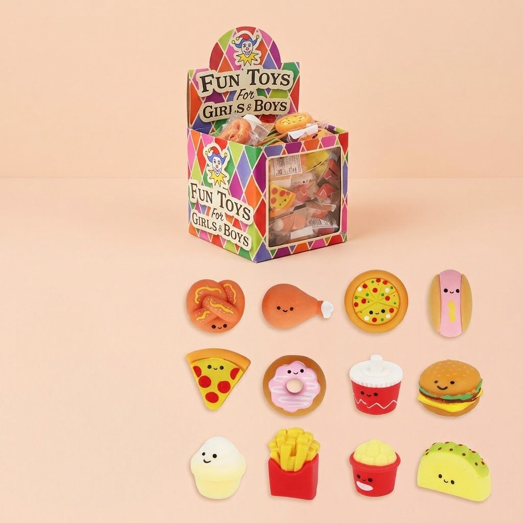 Fast Food Sticky Squishy Toys – Kawaii 4 cm - studio photo