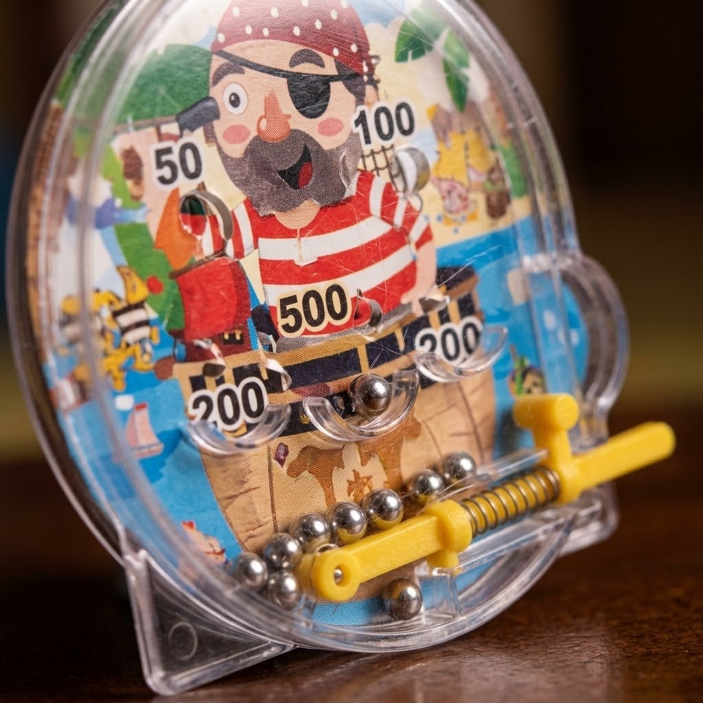 Pirate Mini Pinball Game 5.5 cm Party Favour - close-up