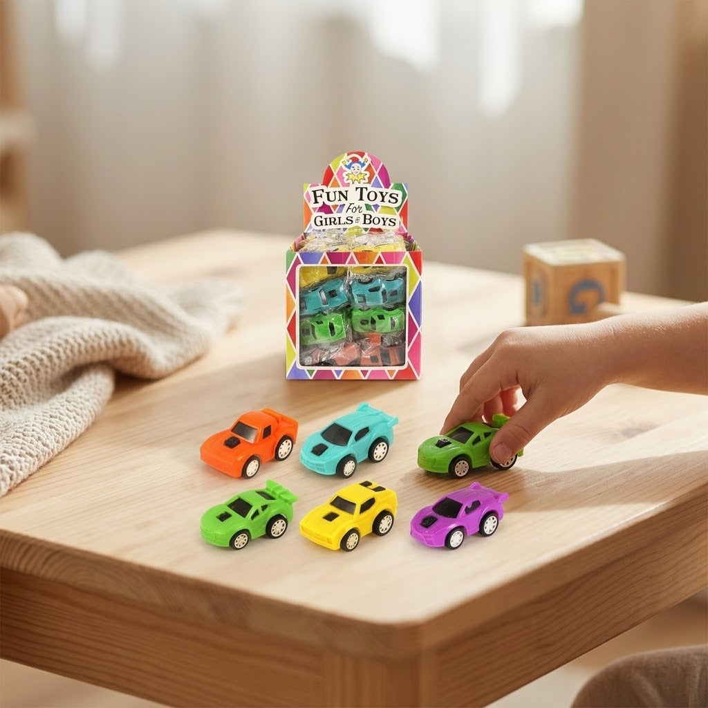Retro Friction Toy Car – Mini Race Car 6 cm - lifestyle photo