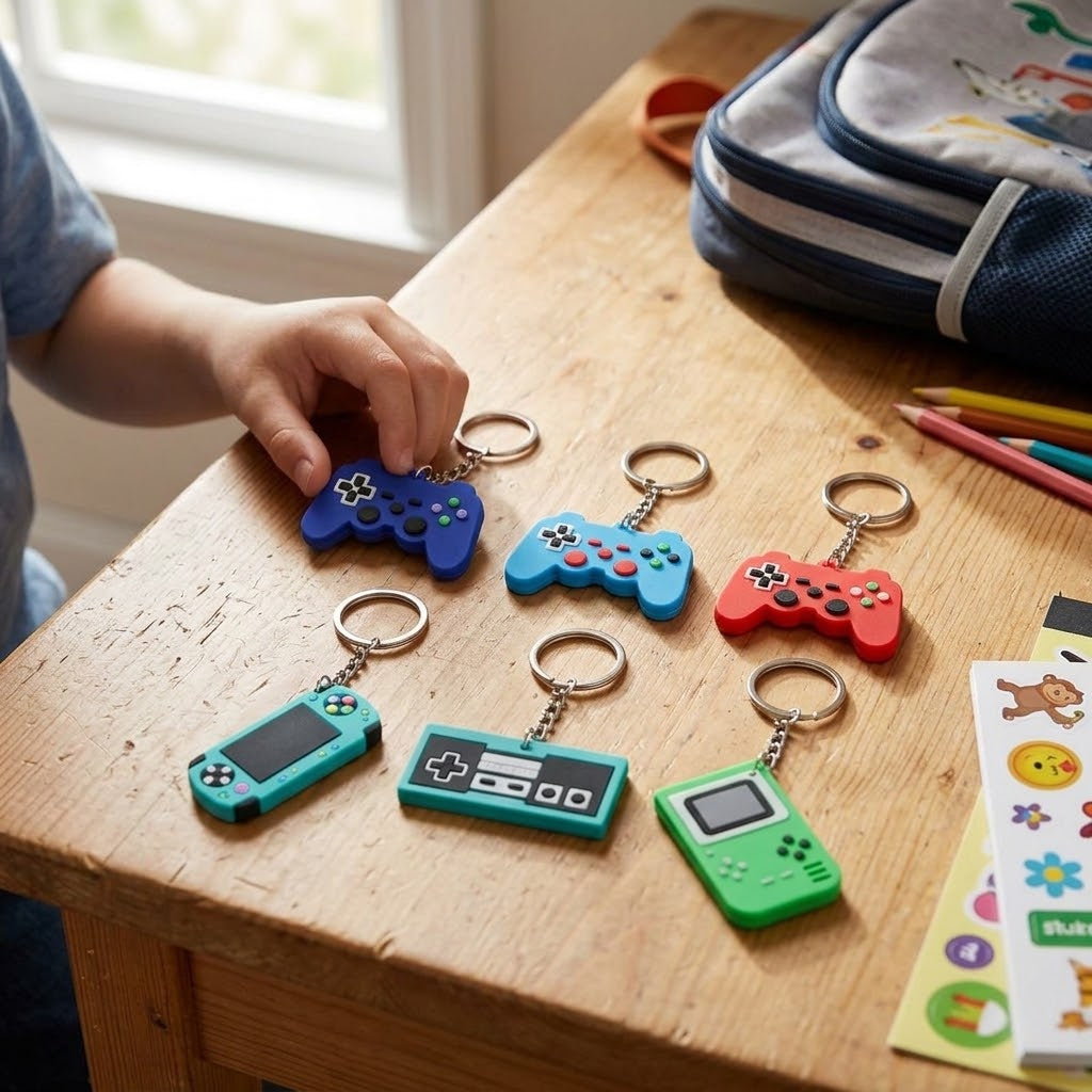 Gamer Keychain Video Game Keyring Assorted - lifestyle photo