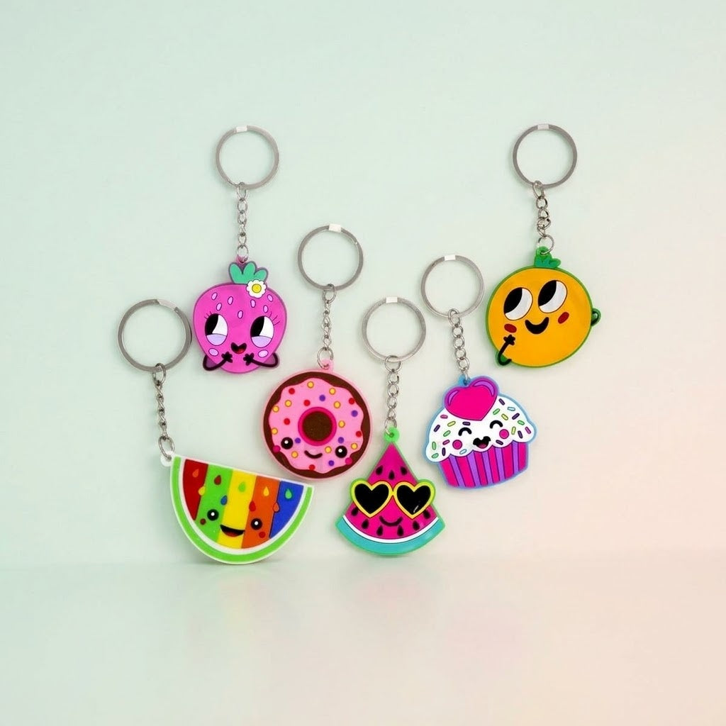 Kawaii Dessert and Fruit Keychain Cute Bag Charm - studio photo