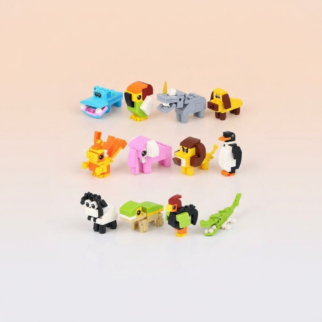 Animal Compatible Building Bricks 12-in-1 Unicorn Set - studio photo