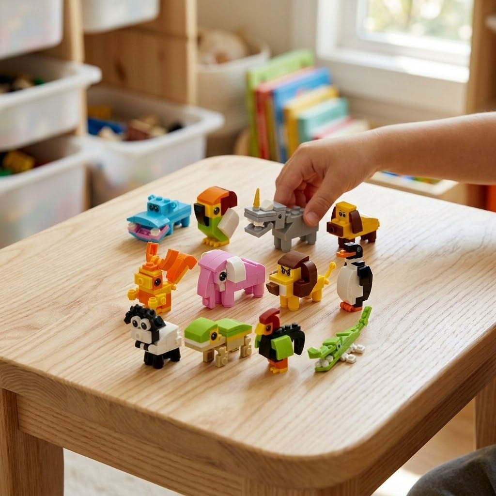 Animal Compatible Building Bricks 12-in-1 Unicorn Set - lifestyle photo
