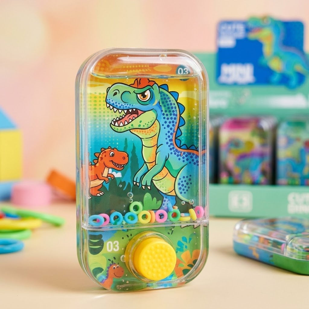 Dinosaur Water Ring Toss Game Phone Handheld Toy - close-up