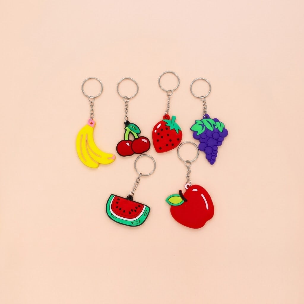 Fruit Keychain Assorted Styles Keyring Party Favour - studio photo