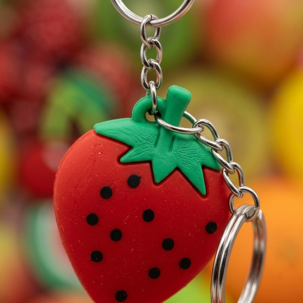 Fruit Keychain Assorted Styles Keyring Party Favour - close-up