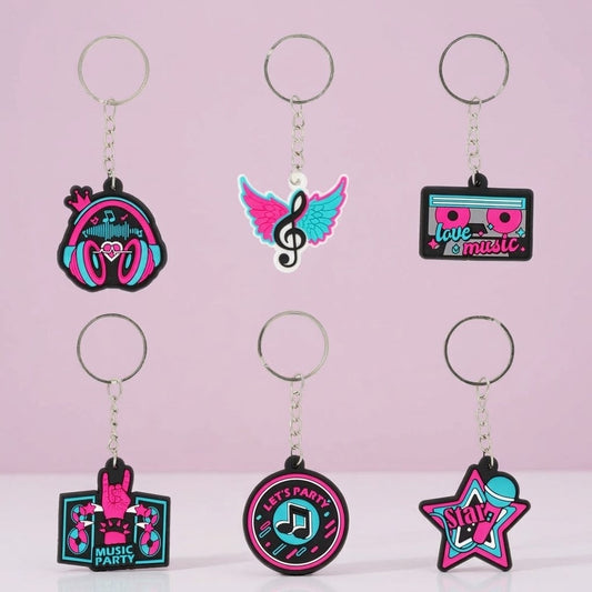 Music Keychain Assorted Musical Keyring Party Favour - studio photo