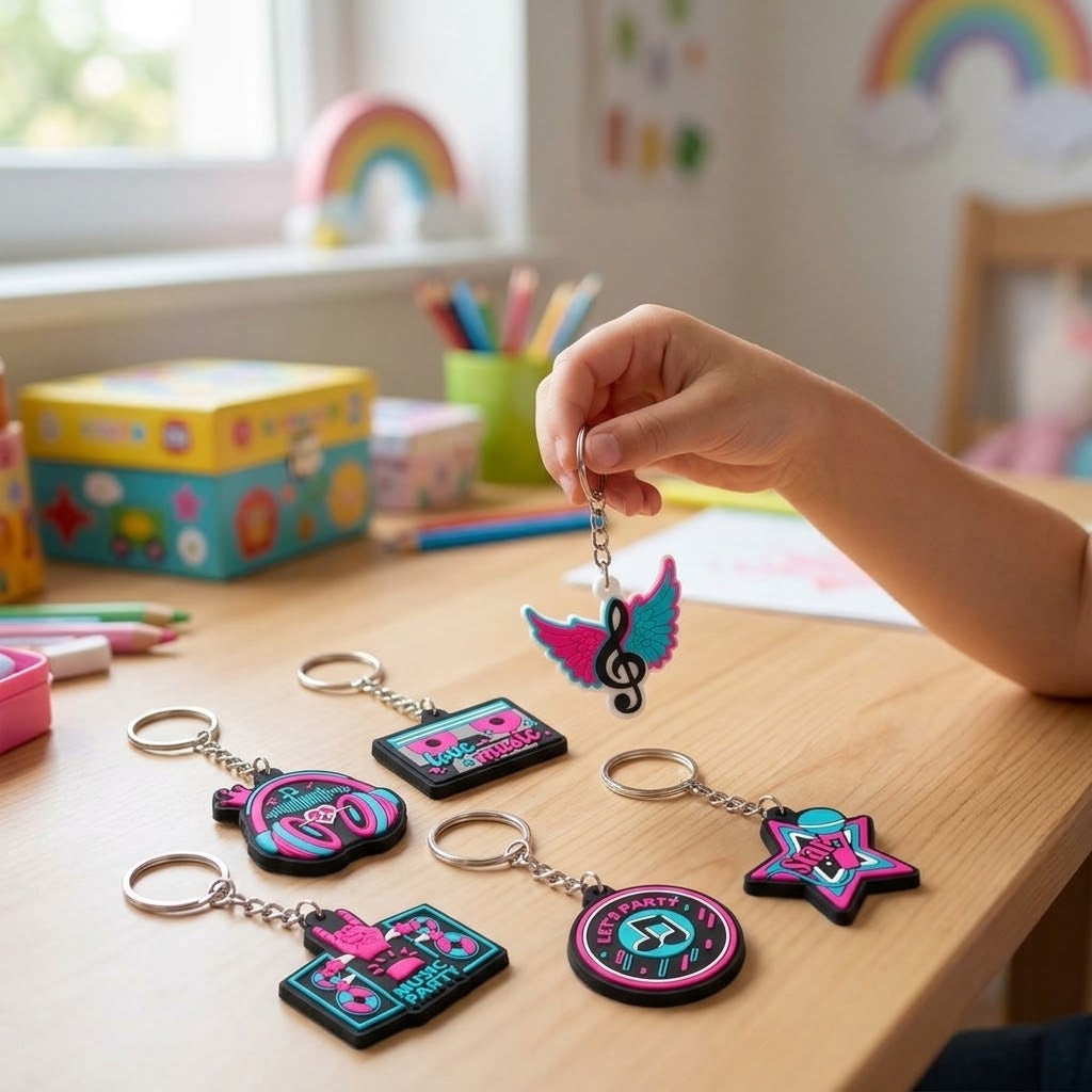 Music Keychain Assorted Musical Keyring Party Favour - lifestyle photo