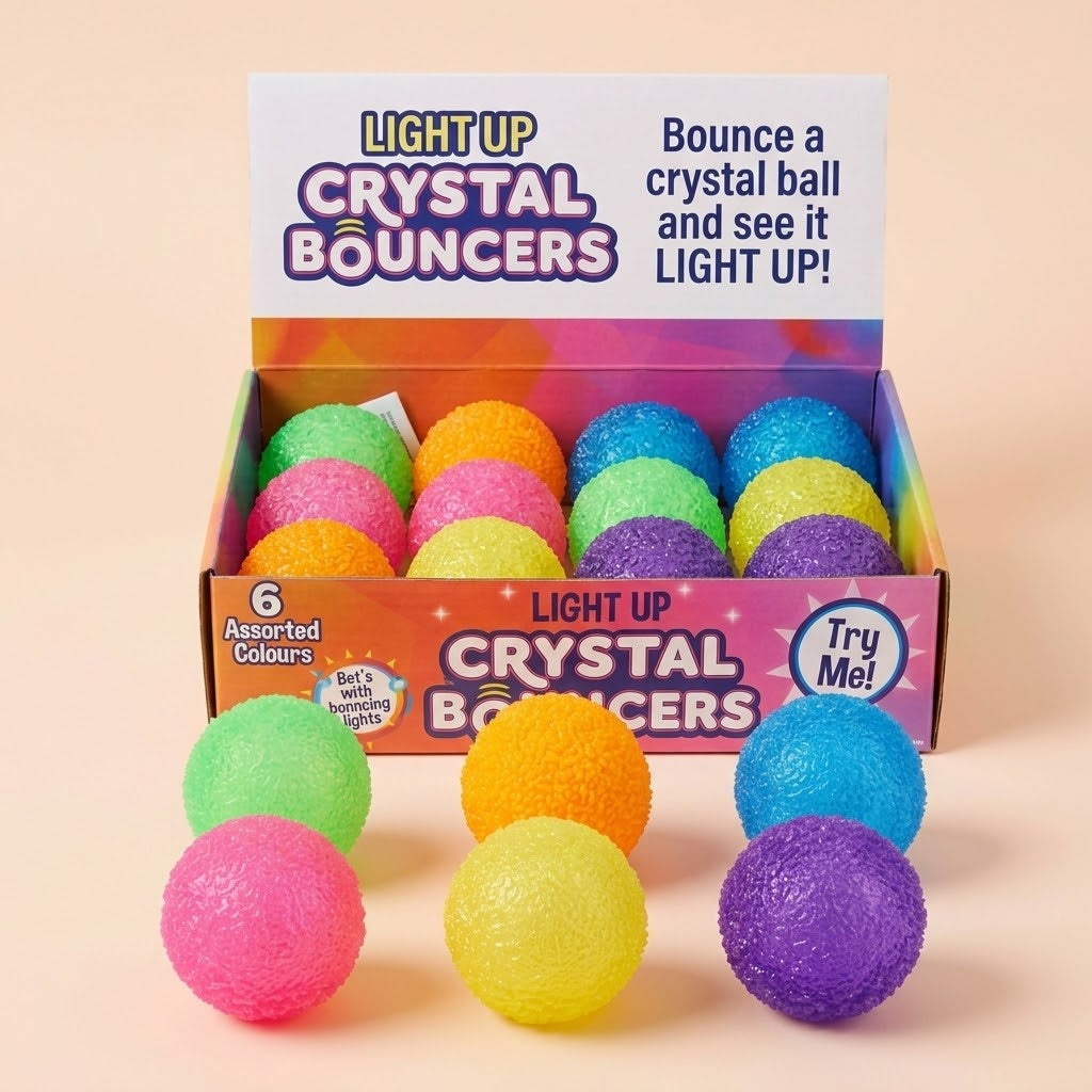 Light Up Crystal Jelly Bouncy Ball Flashing 5.5 cm - studio photo