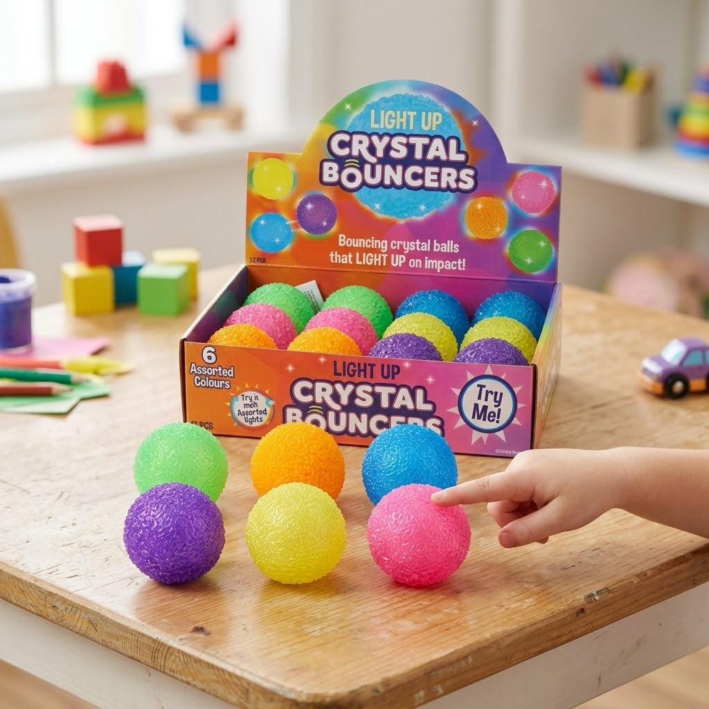Light Up Crystal Jelly Bouncy Ball Flashing 5.5 cm - lifestyle photo