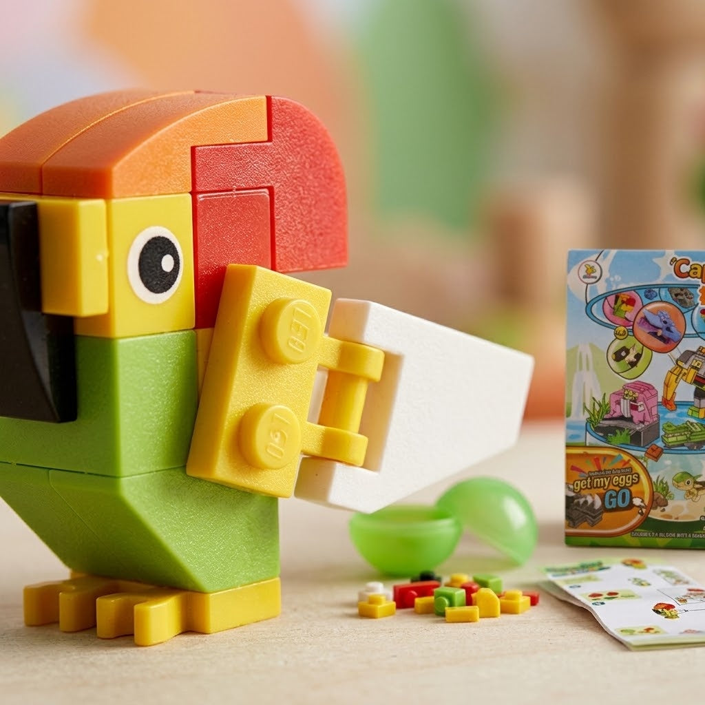 Animal Compatible Building Bricks Capsule Super Elephant - close-up