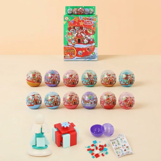 Christmas Compatible Building Bricks in Capsule 6.5 cm - studio photo