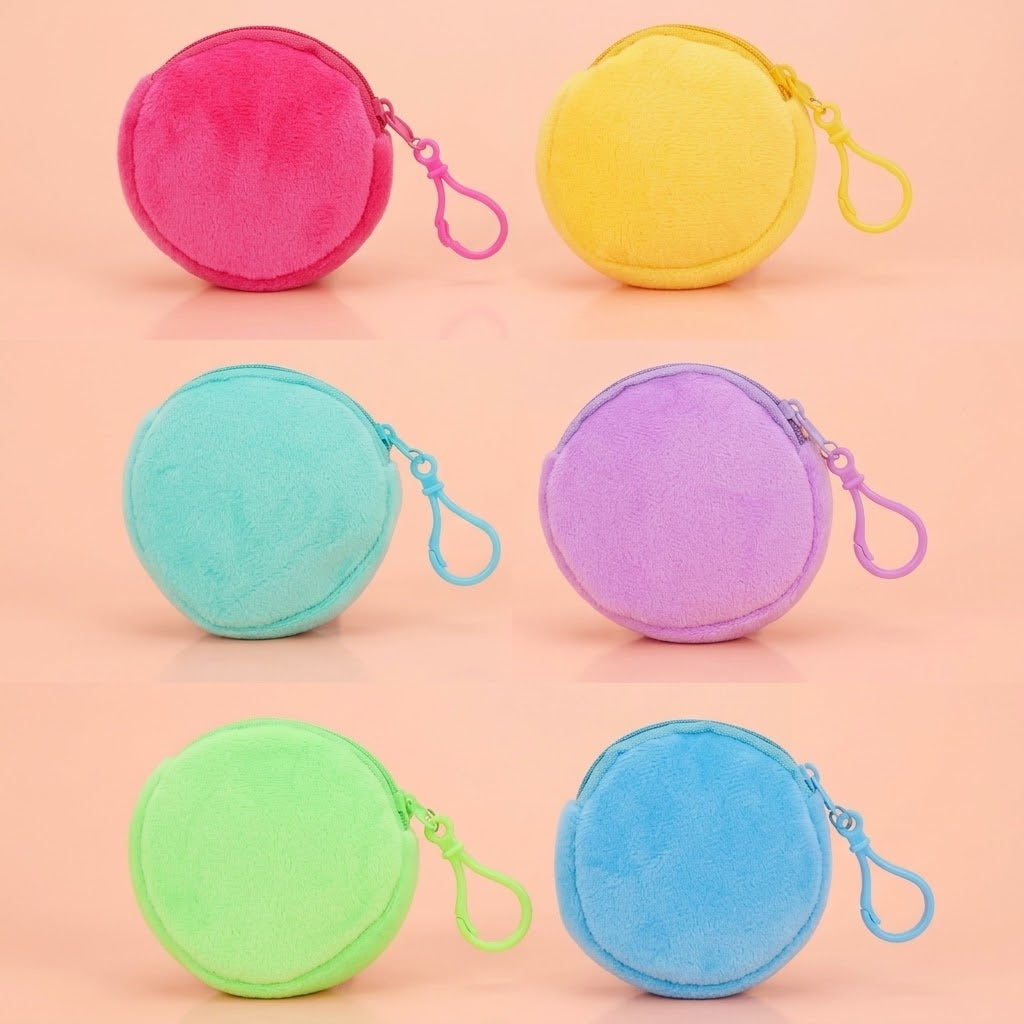 Velvet Coin Pouch Bag Charm, Ø 9 cm - studio photo