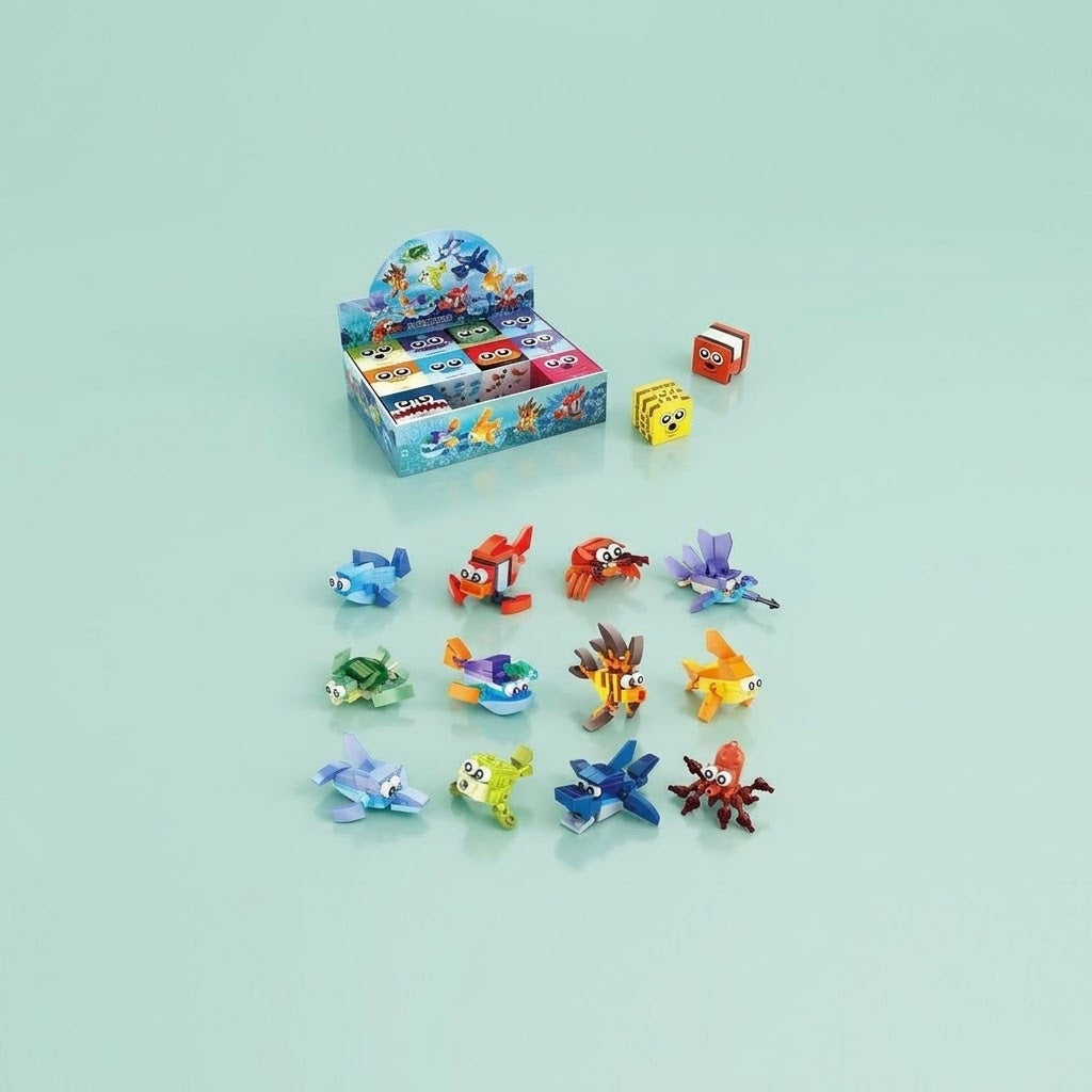 Sea Animal Compatible Building Bricks Mini Set - studio photo