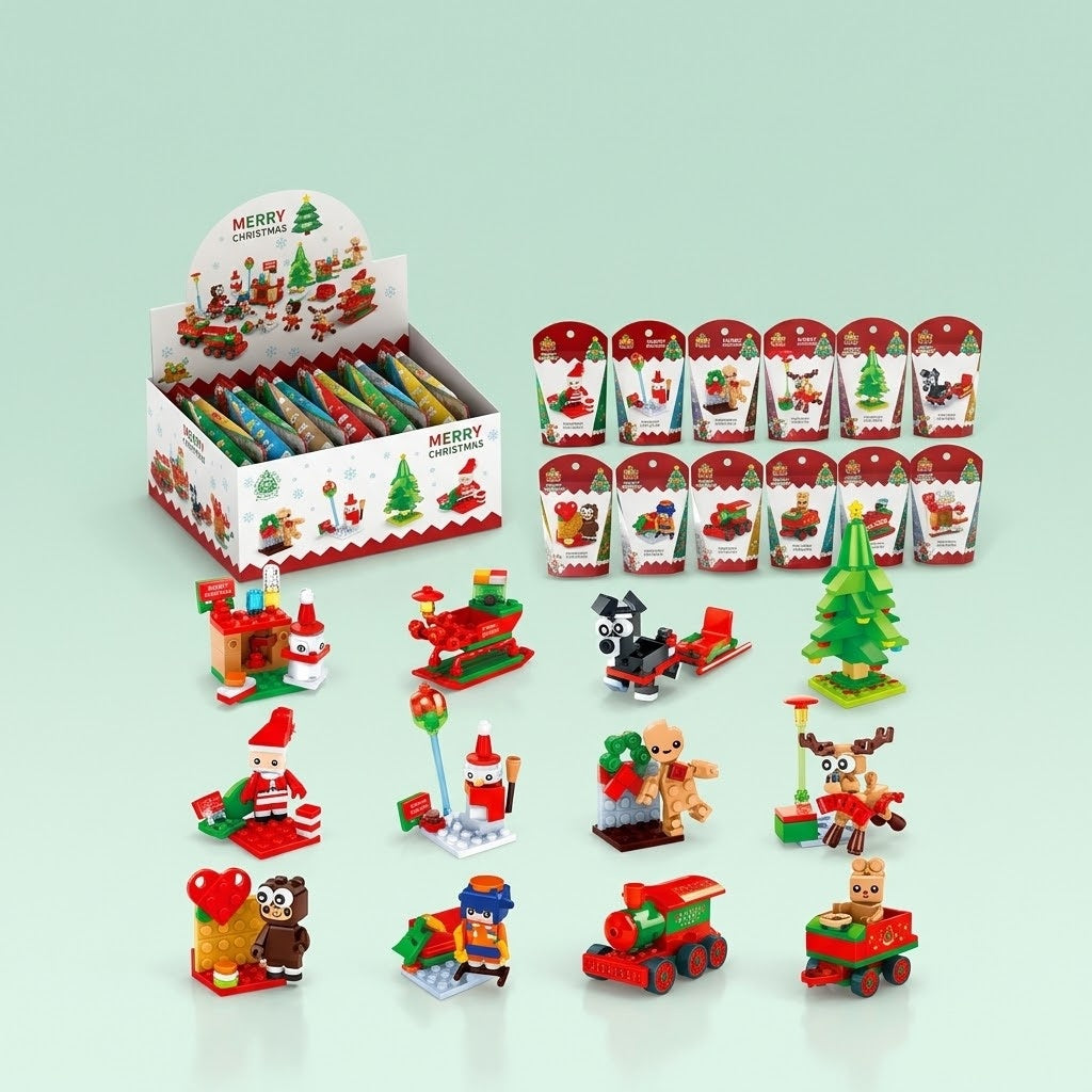 Christmas Compatible Building Bricks Mini Set - studio photo