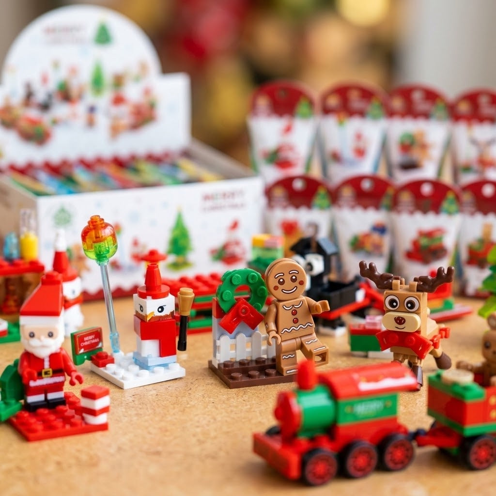 Christmas Compatible Building Bricks Mini Set - close-up