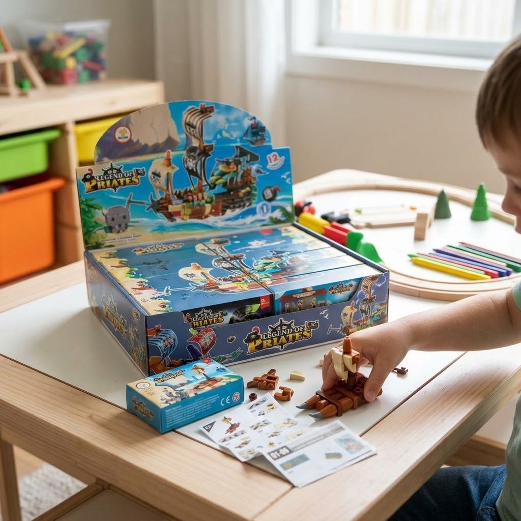 Pirate Ship Compatible Building Bricks 12-in-1 Set - lifestyle photo