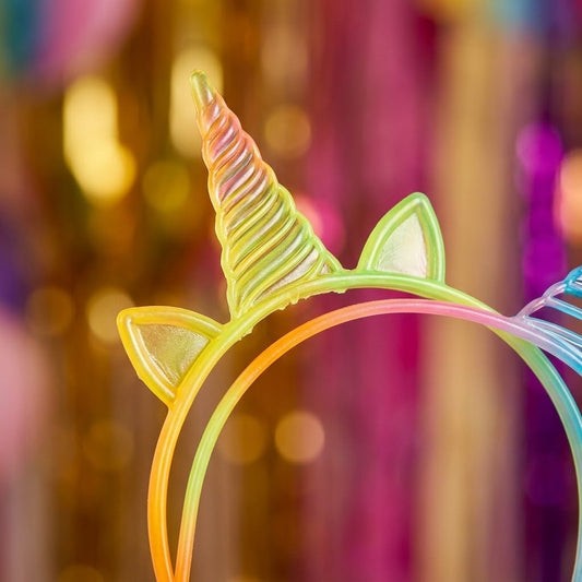 Neon Unicorn Tiara Headband for Kids Party - studio photo
