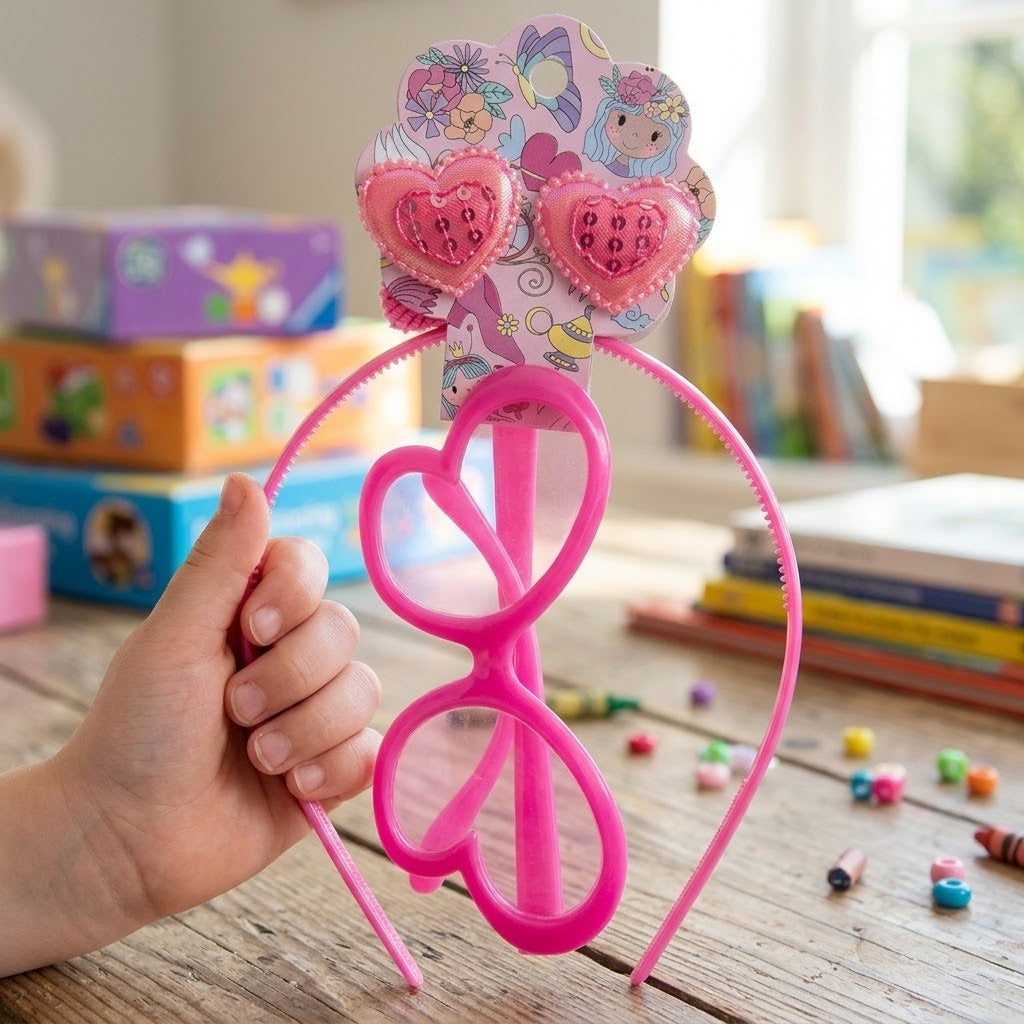 Girls Beauty Set Headband, Glasses and 2 Scrunchies - lifestyle photo