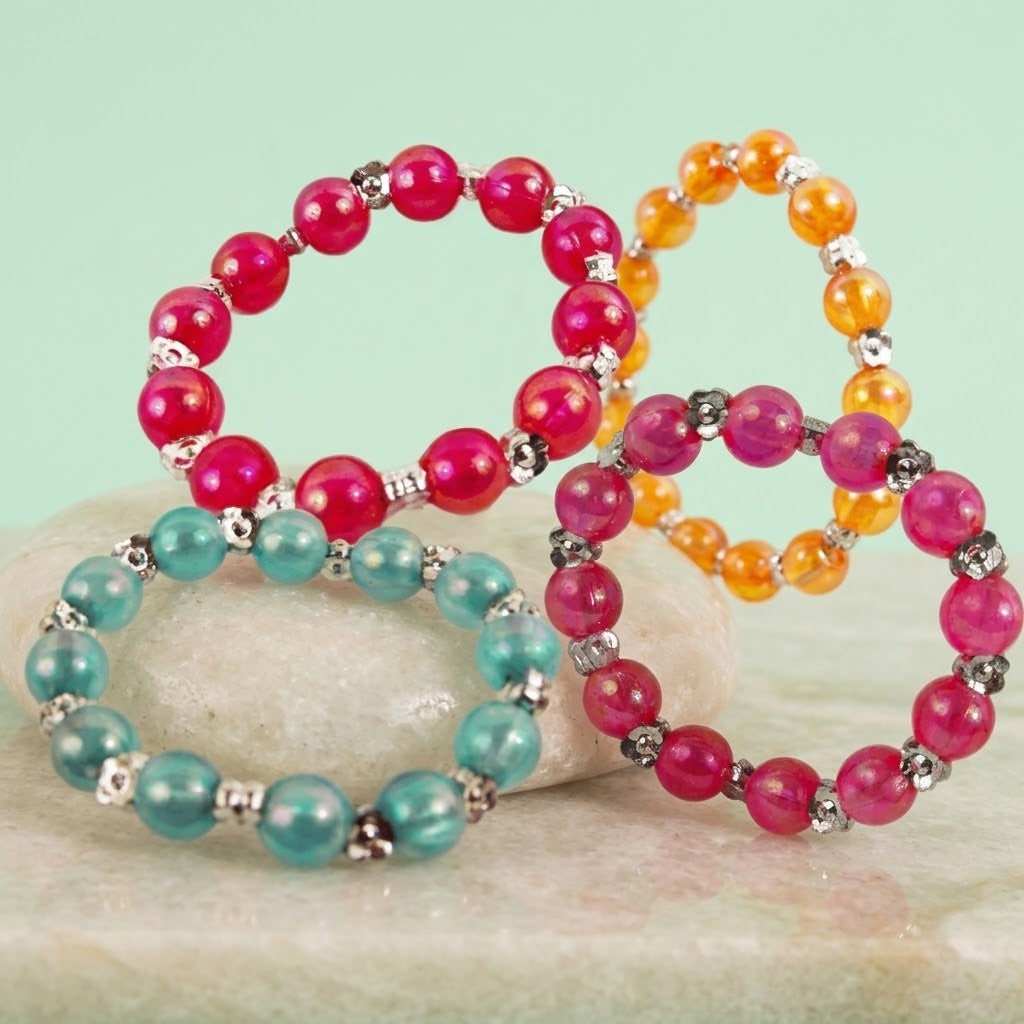 Elastic Beaded Bracelet Kids 5.5 cm - studio photo