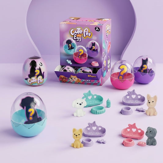 Pet Figure with Accessories in Capsule Egg - studio photo