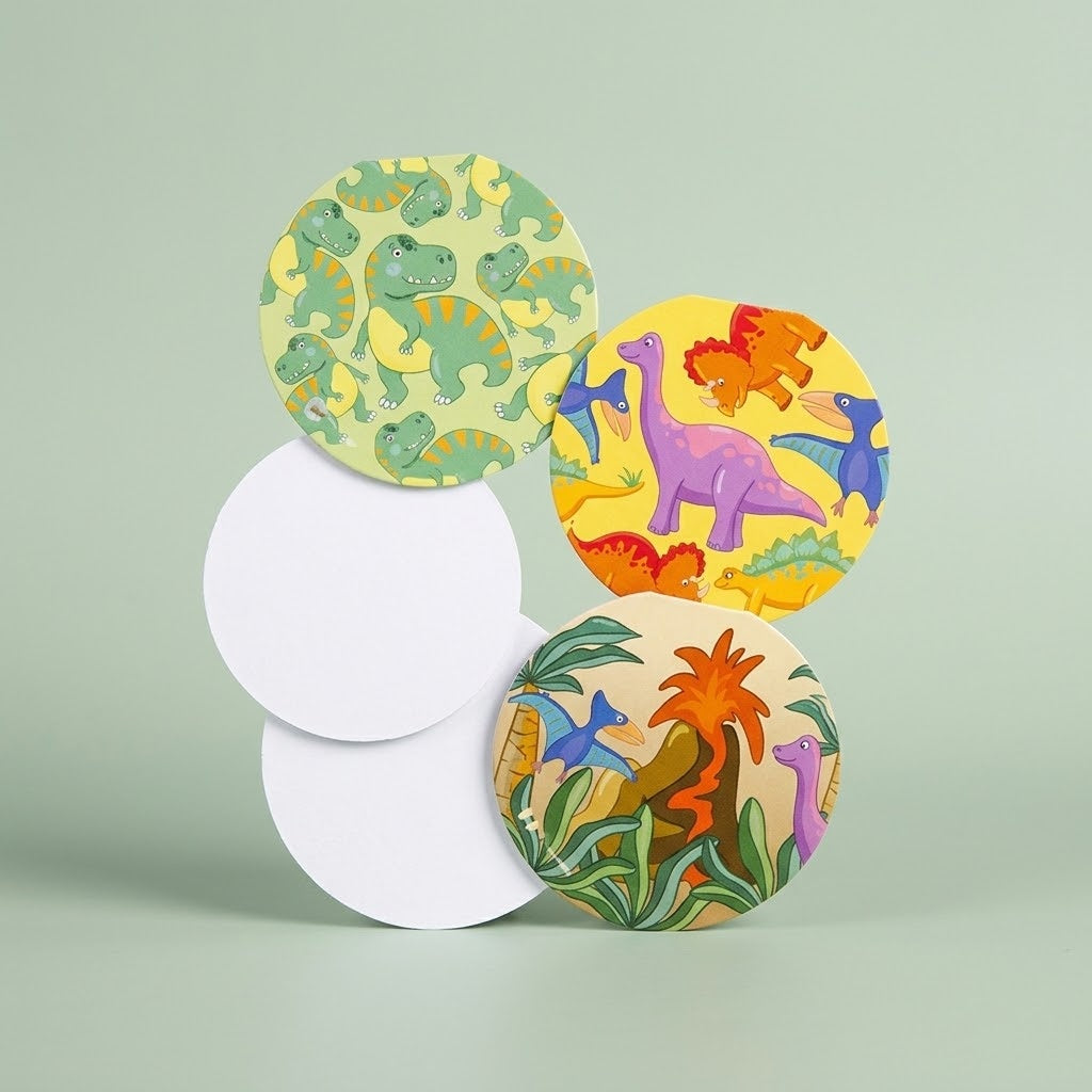 Dinosaur Round Mini Notebook 8.5 cm 26 Pages - studio photo