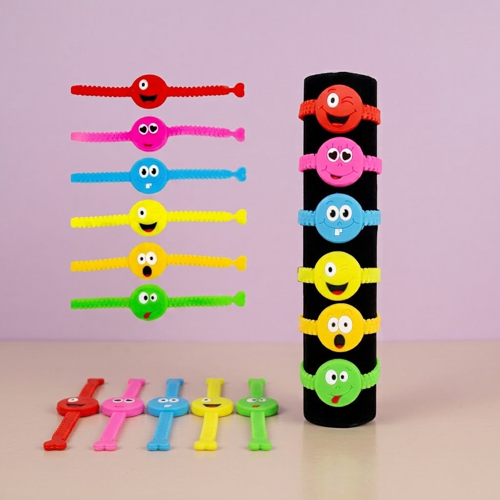 Funny Emotion Faces Bracelet Emoji Kids Favour - studio photo