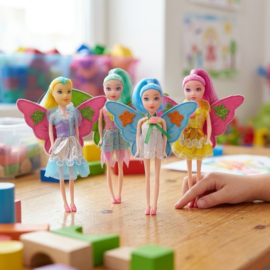 Fairy Doll 15 cm with Embroidered Fabric Wings - lifestyle photo