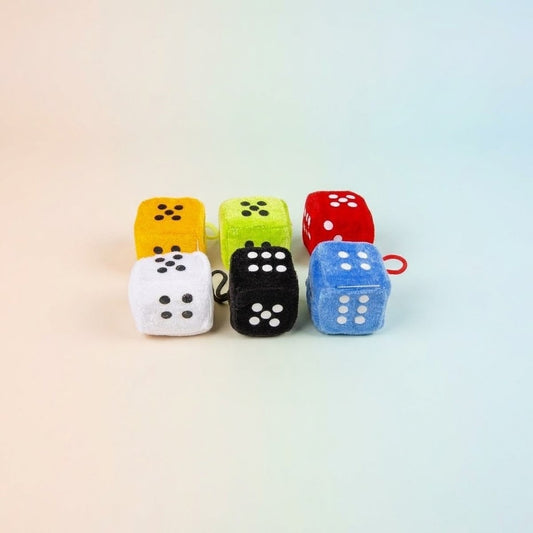 Plush Dice 4 cm Soft Toy Dice Squishy Cube - studio photo
