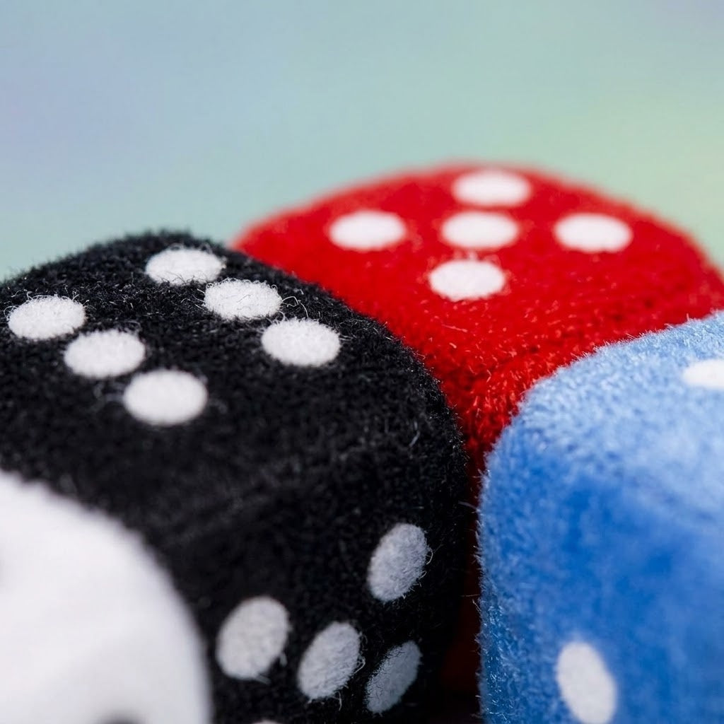 Plush Dice 4 cm Soft Toy Dice Squishy Cube - close-up