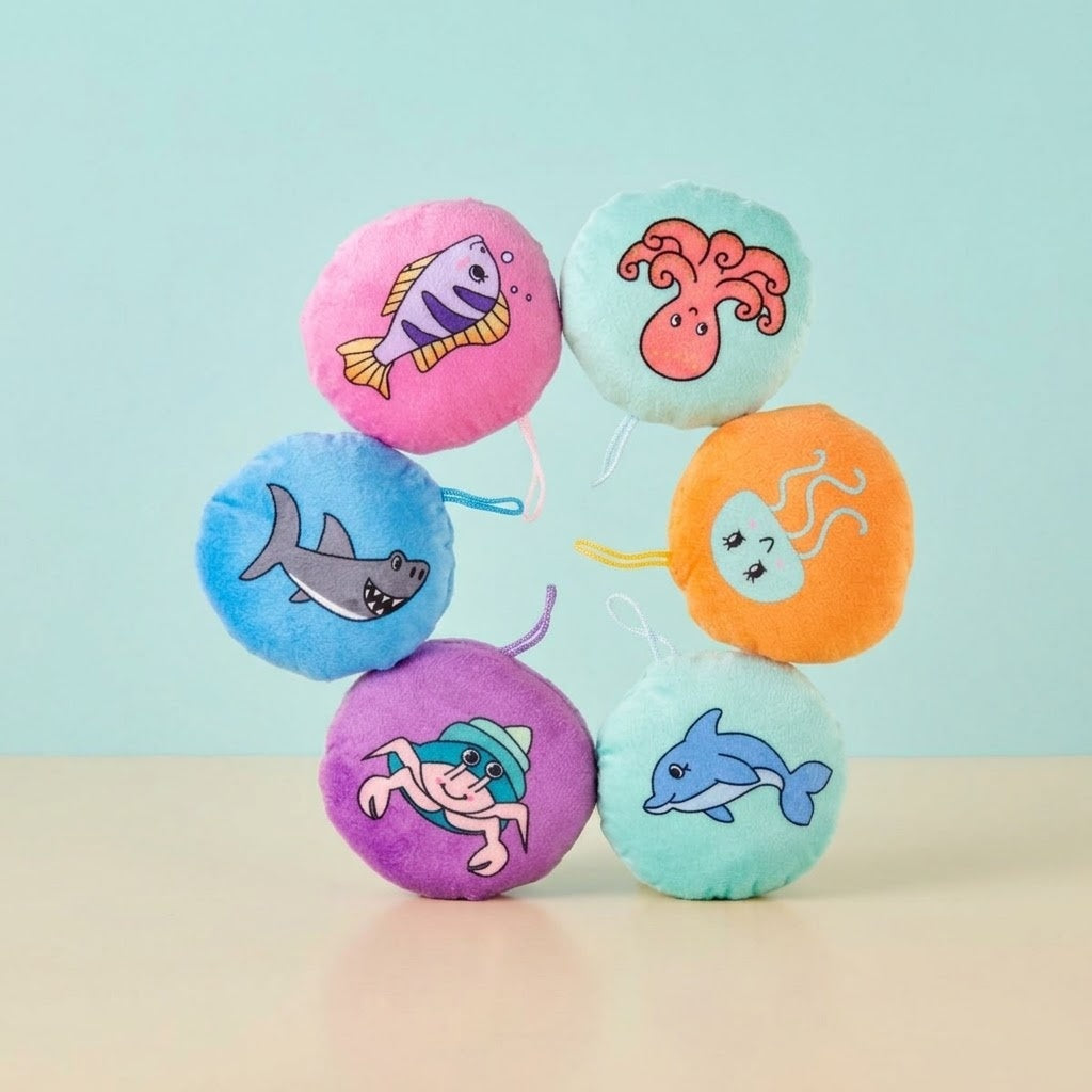Sea Animal Plush Cushion 10 cm Mini Ocean Pillow - studio photo