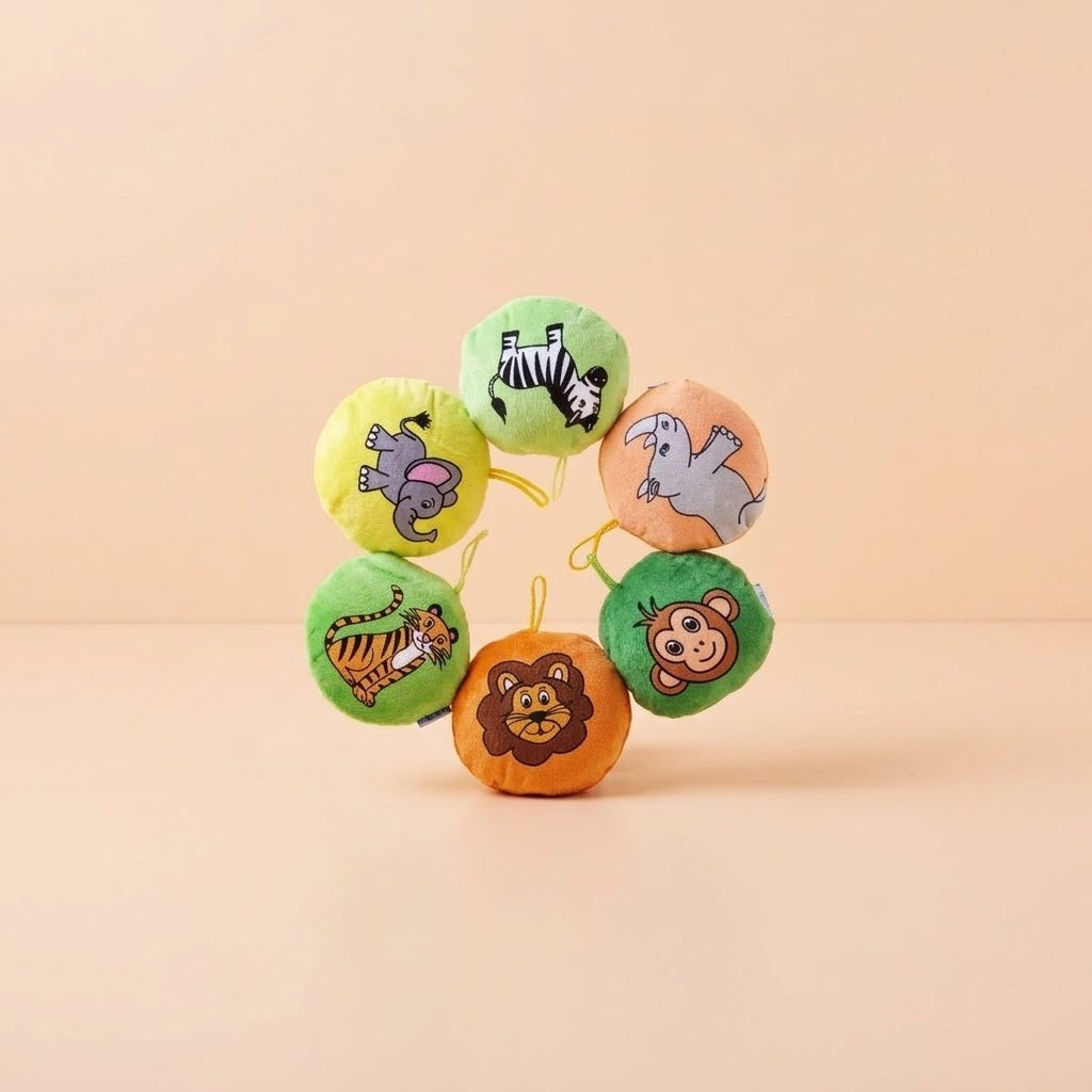 Jungle Animal Plush Cushion Baby Toy 10 cm - studio photo