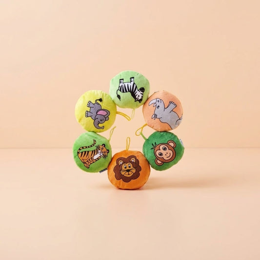 Jungle Animal Plush Cushion Baby Toy 10 cm - studio photo